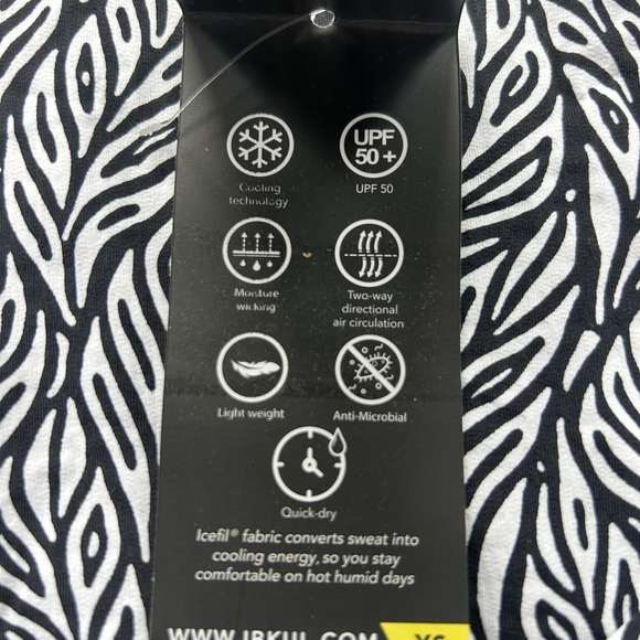 NWT IBKUL Women's XS Sally Black & White Mock Zipper Long Sleeve Top 50 SPF - Picture 11 of 14